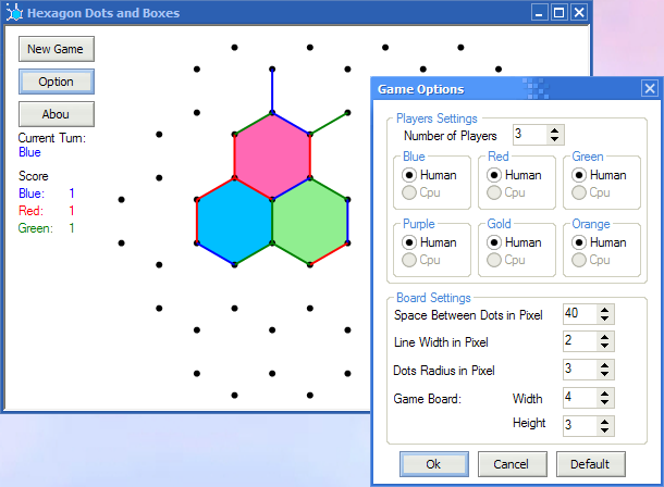 Hexagon Dots and Boxes v1.0 Beta